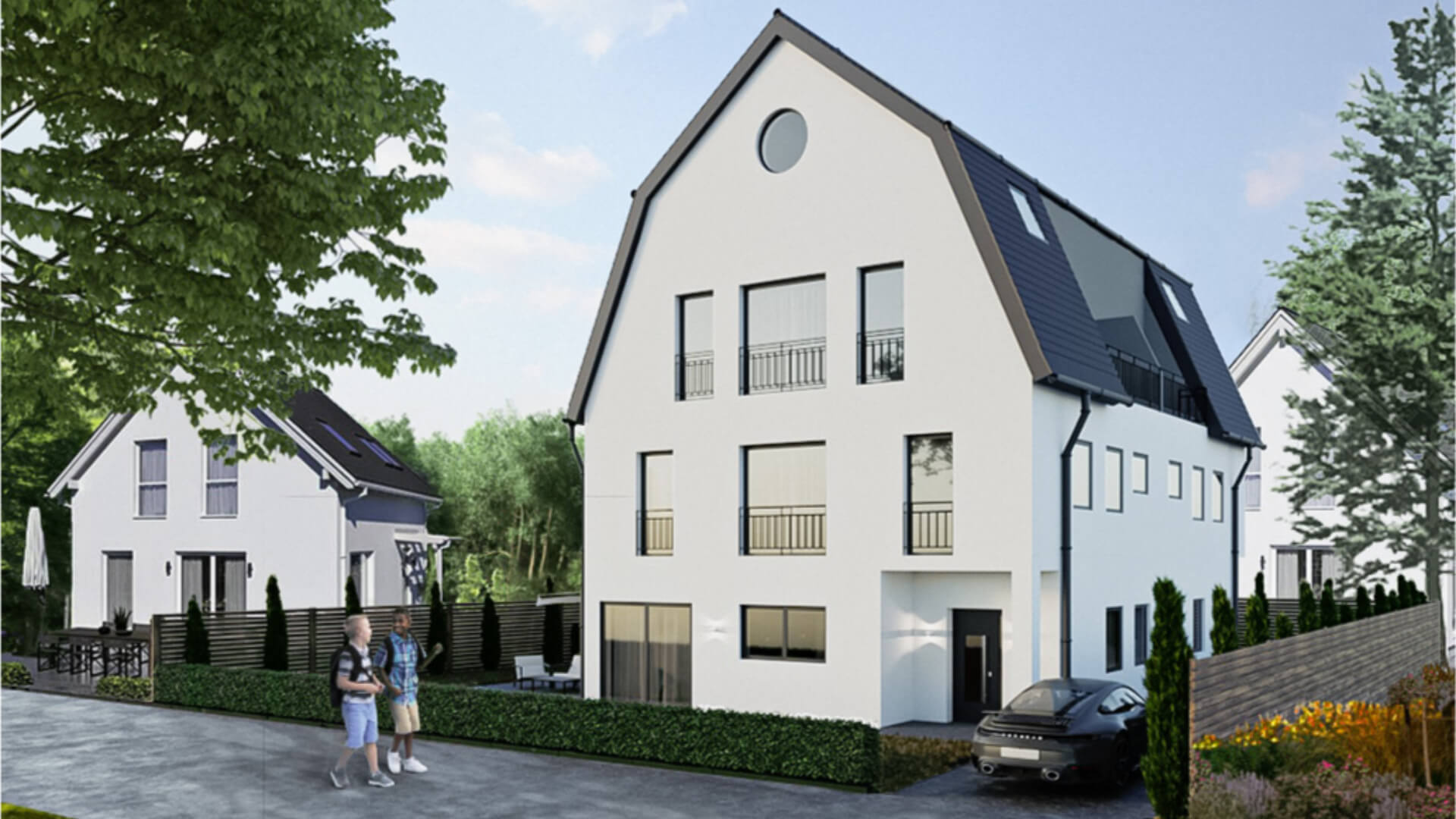 DFG Immobilien ・ Neubauprojekt von zwei exklusiven Doppelhaushälften in Waldtrudering